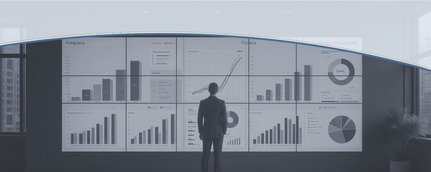 Man vor Graphen und Statistiken